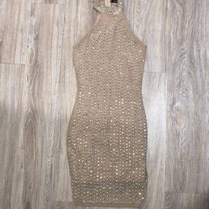 Halter top sequin dress